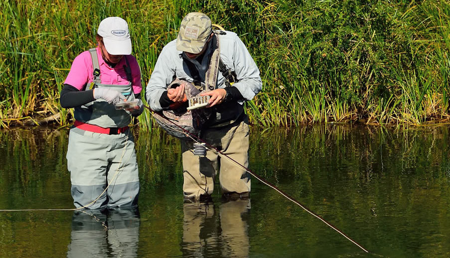 Guide and angler personalizing the day on the water