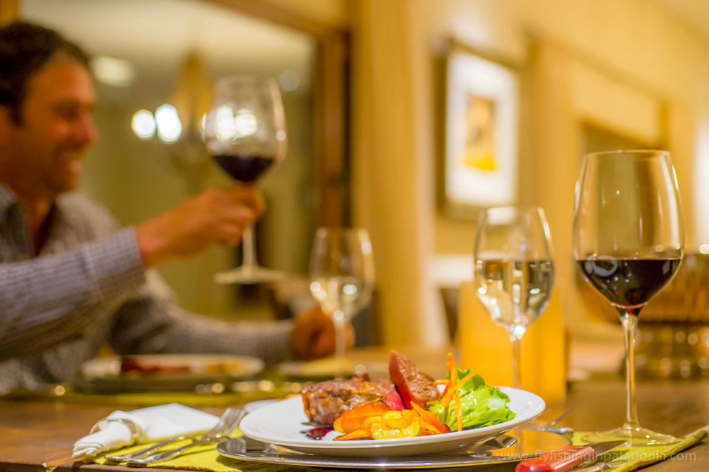 Limay River Lodge dinner photo