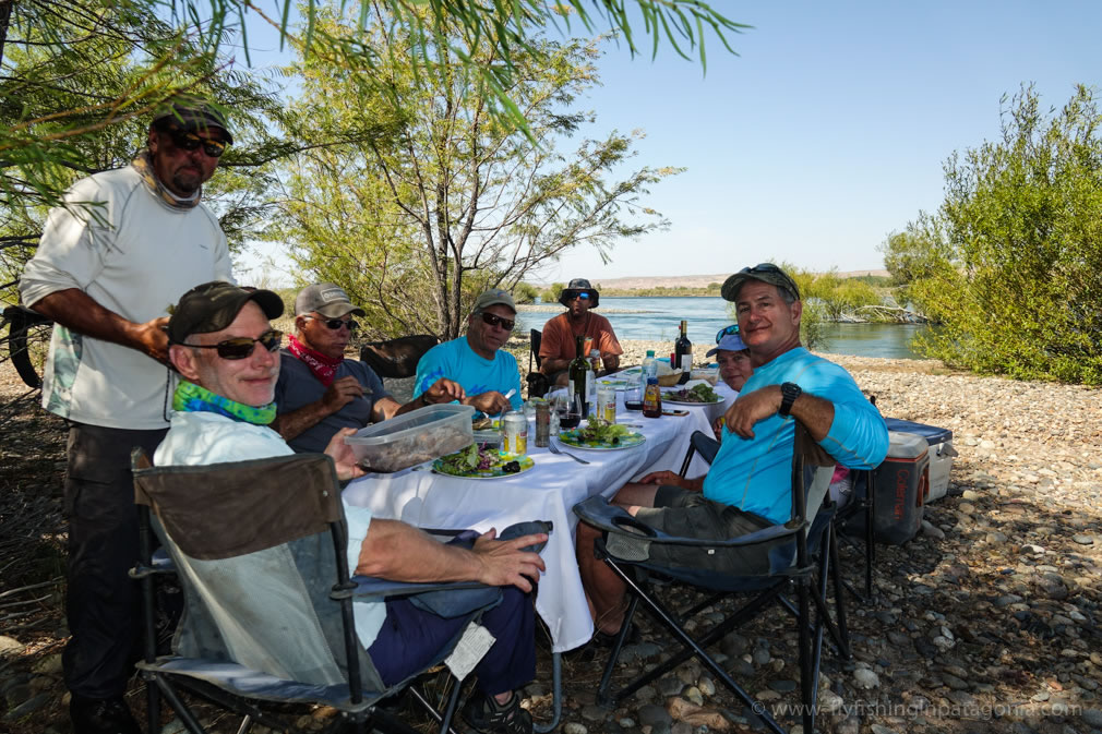 a nice river lunch prepared by LRL chef
