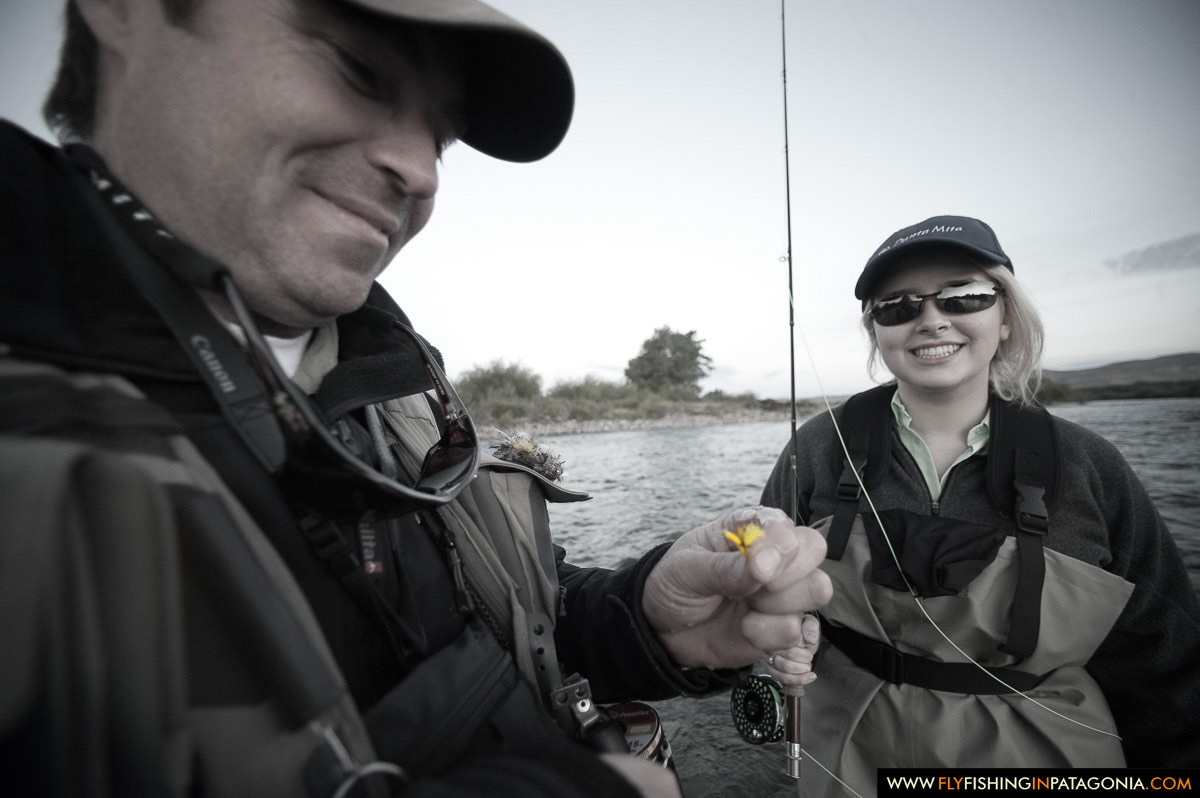 handing over a hex pattern during the hatch on the Chimehuin River