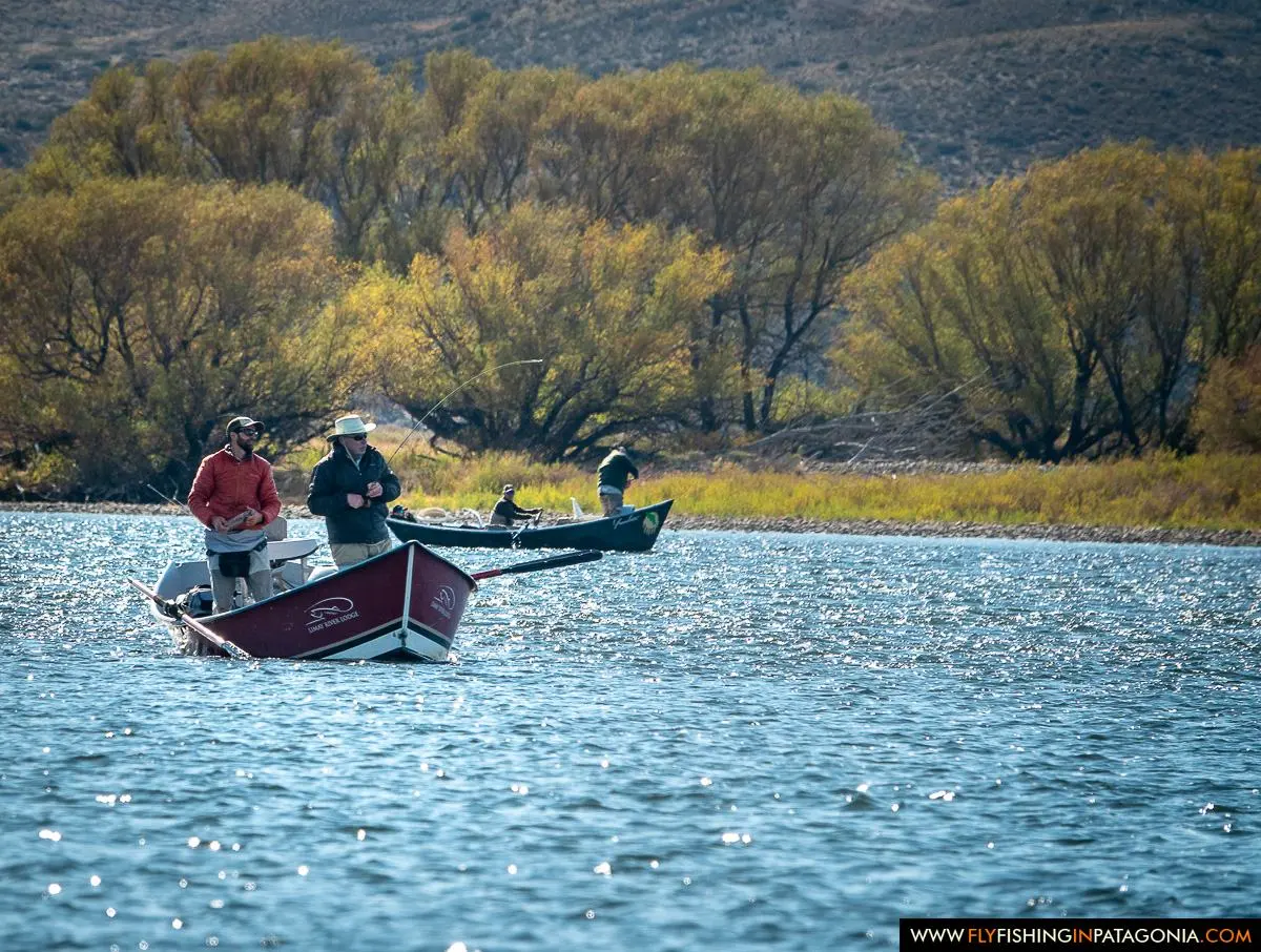 Anglers drifting a broad section of the Collon Cura River
