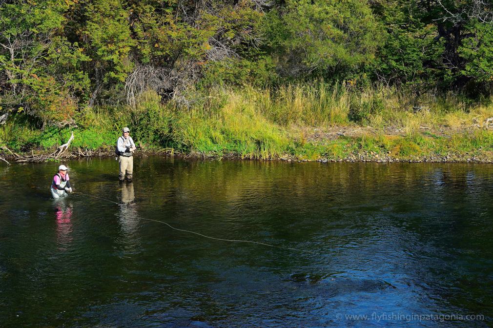 Cathy Beck fly fishing on the Malleo River