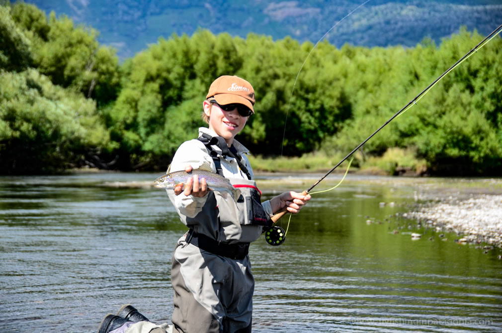 Young angler fly fishing on the Malleo River
