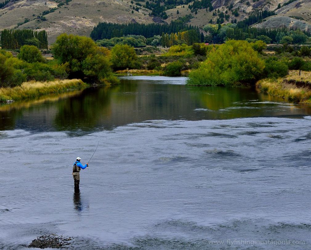 Fly anglers wading the Corrales section of the Malleo River