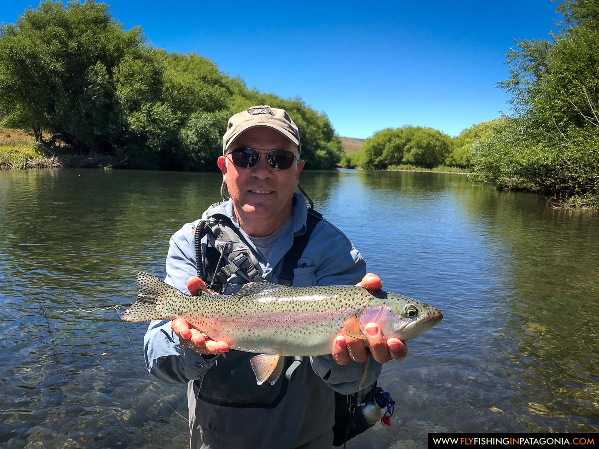 Michael Polaire with a rainbow trout from the Malleo River