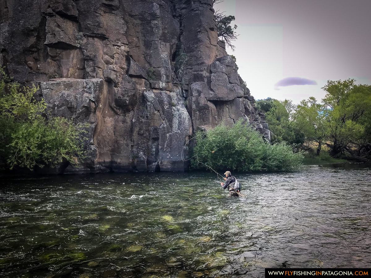 Michael Polaire fishing the tail of the canyon on the Malleo River