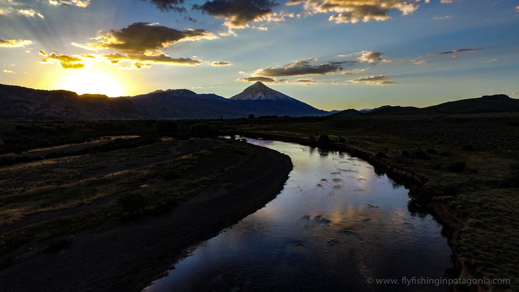 The Malleo River at the Red Gate at sunset