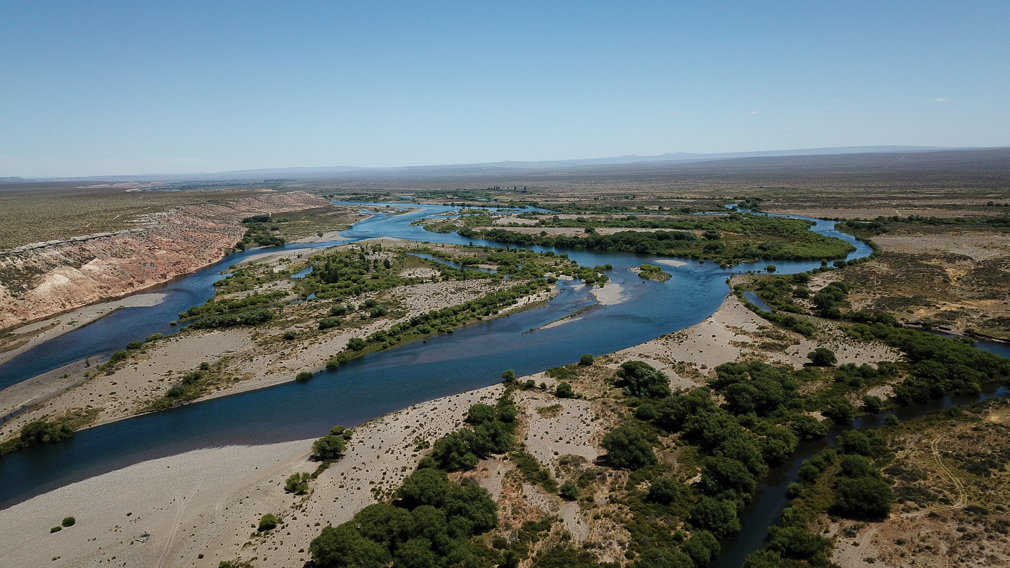 Middle Limay river from the sky