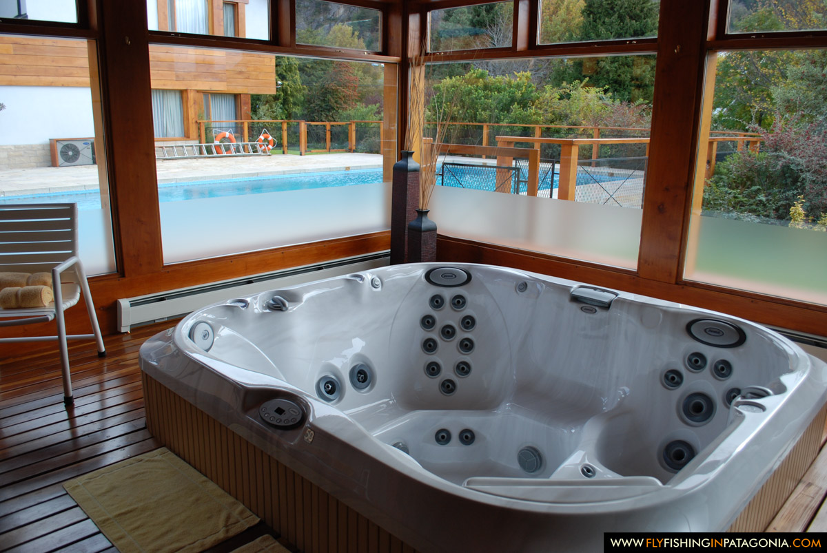 Antares Patagonia indoor spa with jacuzzi and heated pool